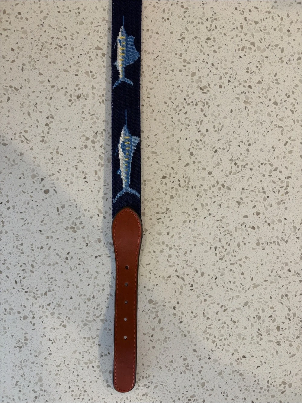 Men's Smathers & Branson Dark Navy Billfish Belt Size 34